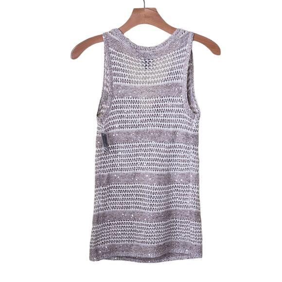 NWT INC International Concepts Sequin Sleeveless Knit Cowl Neck Top XS - Picture 9 of 10